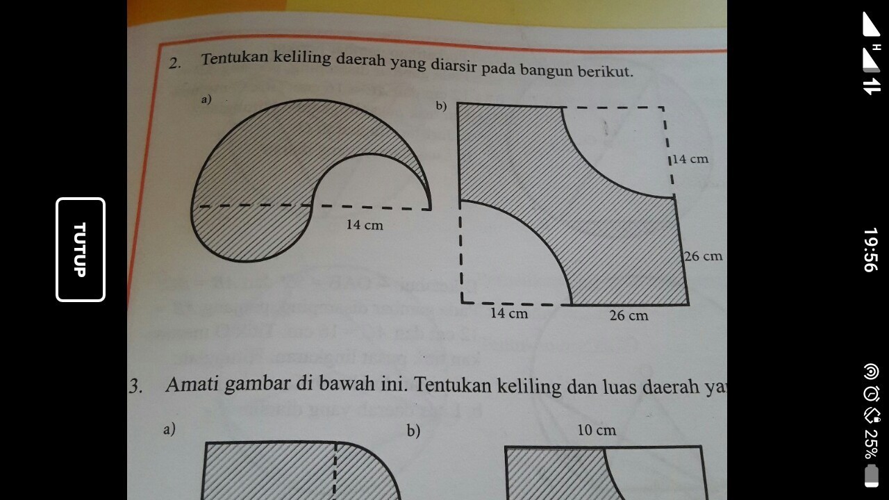 Detail Tentukan Luas Dan Keliling Gambar Yang Diarsir Nomer 4