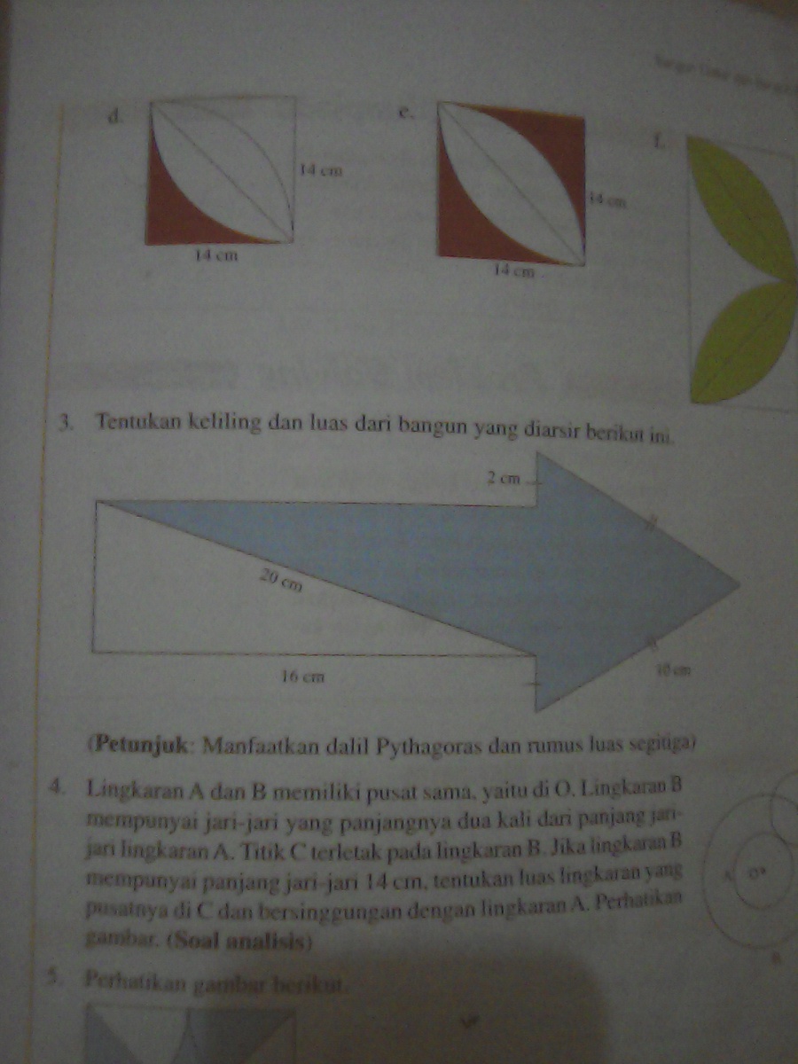 Detail Tentukan Luas Dan Keliling Gambar Yang Diarsir Nomer 39