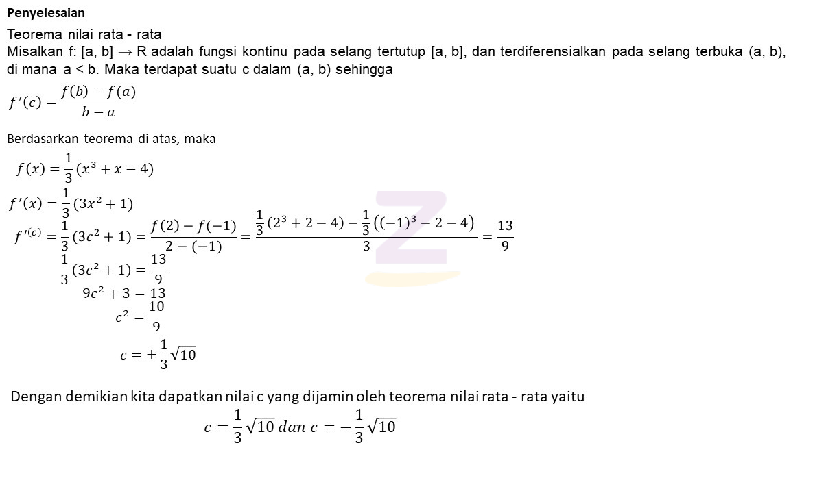 Detail Teorema Nilai Rata Rata Nomer 17