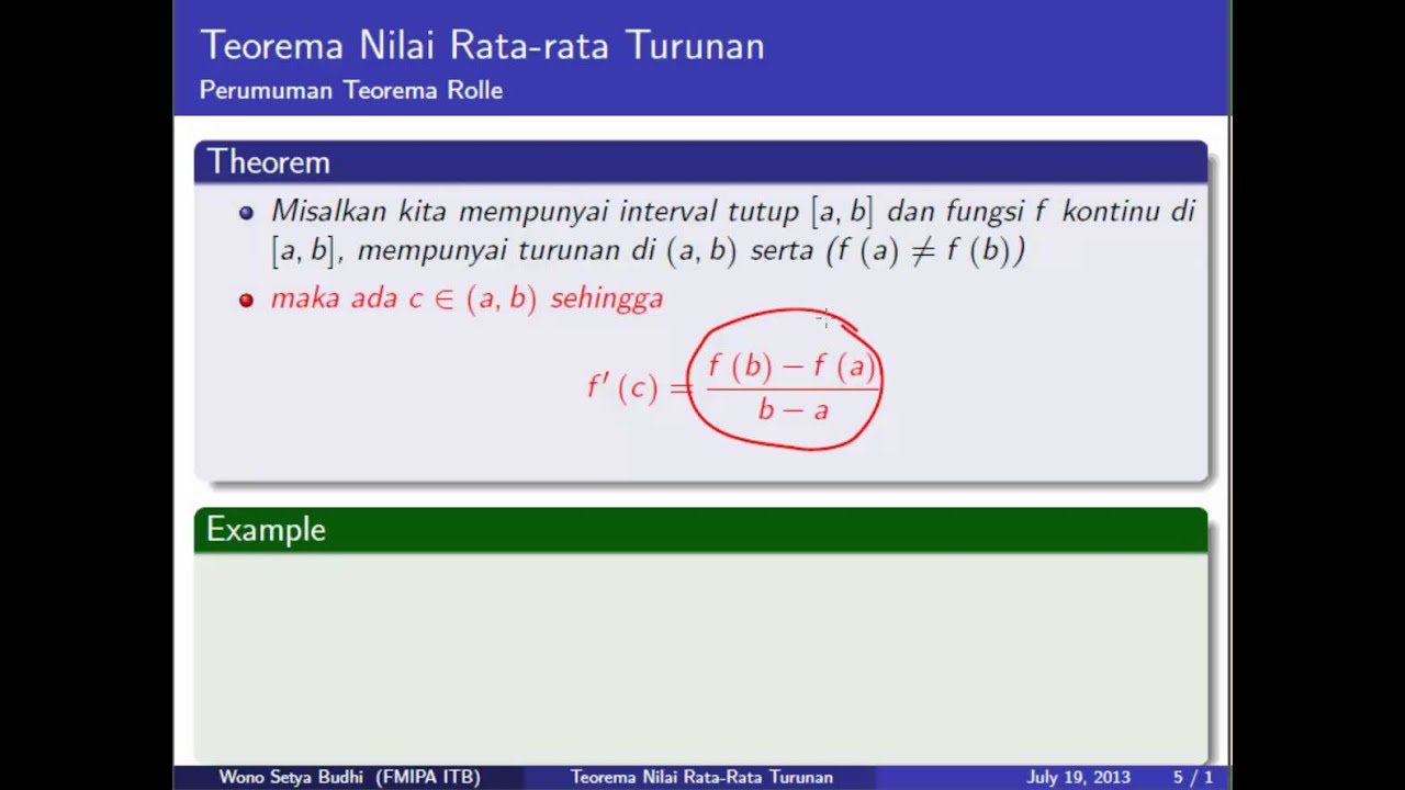 Detail Teorema Nilai Rata Rata Nomer 5