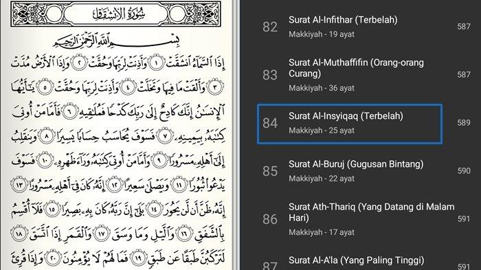 Detail Terjemahan Surat Al Insyiqaq Nomer 5