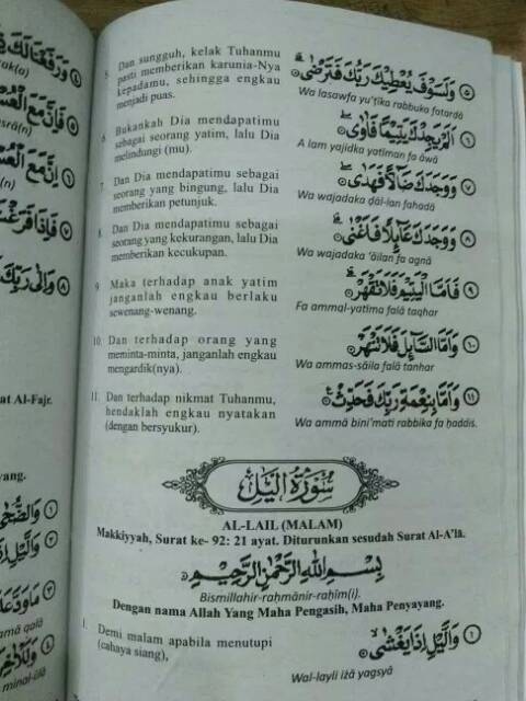 Detail Terjemahan Surat Al Lail Nomer 24