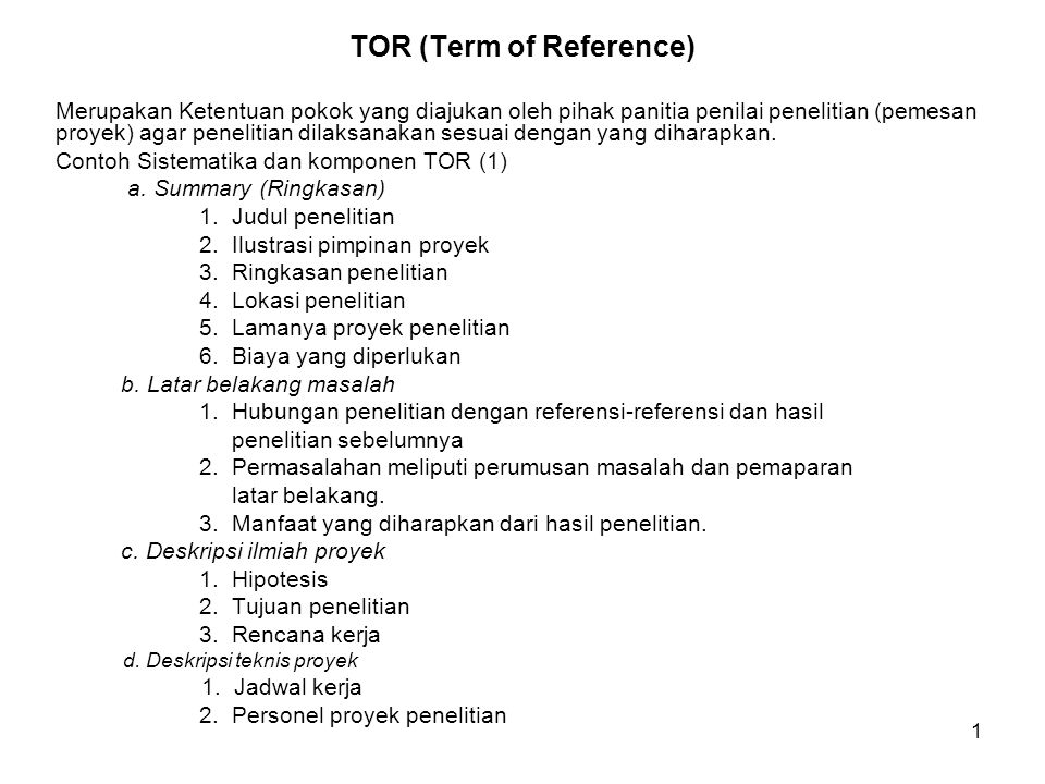Detail Term Of Reference Contoh Nomer 12