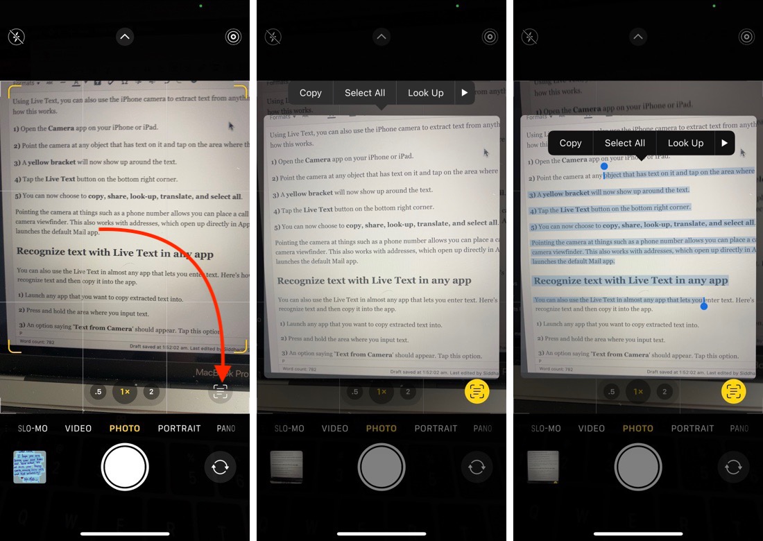 Detail Text Camera Nomer 22