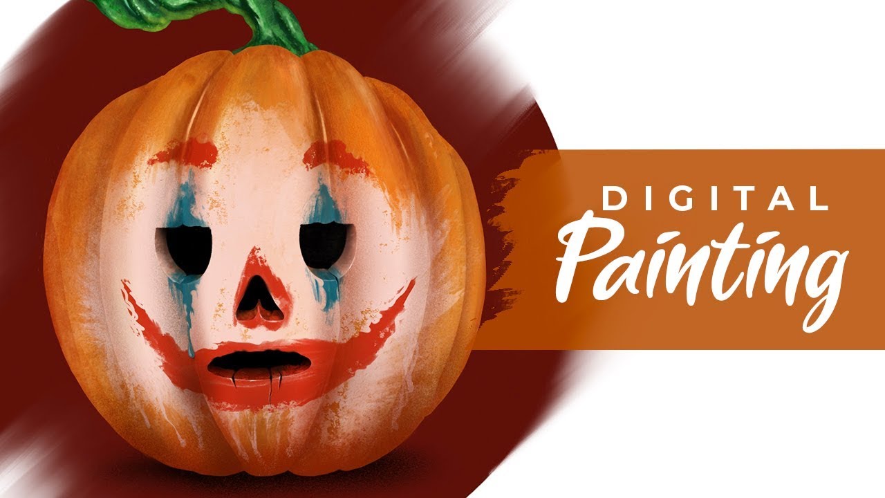 Detail The Joker Pumpkin Painting Nomer 10