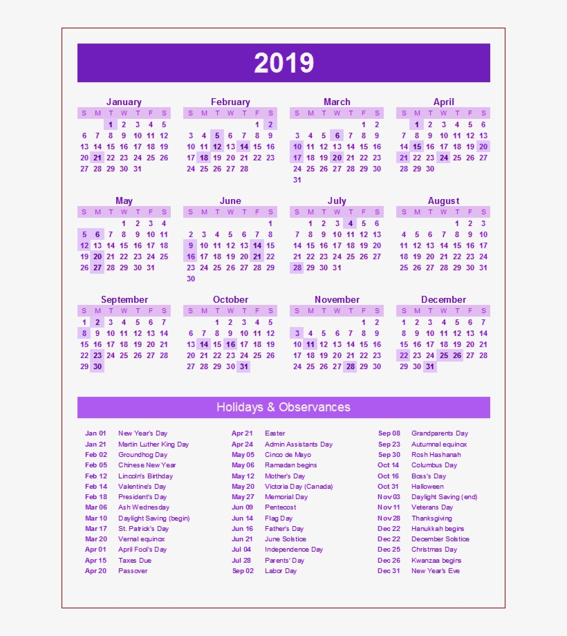 Detail Download Kalender 2019 Hd Nomer 42