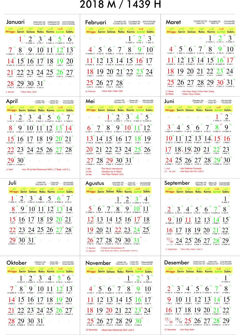 Detail Download Kalender Meja 2018 Nomer 25