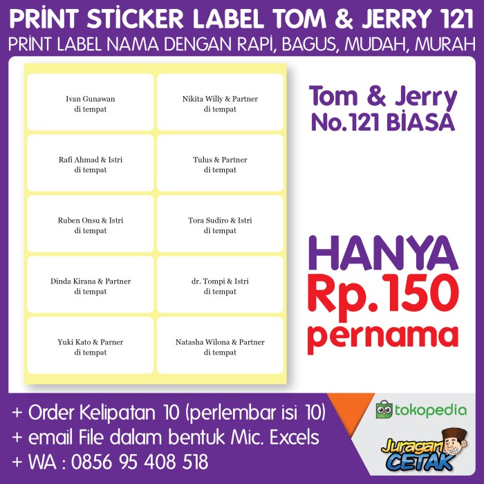 Detail Download Label Tom And Jerry 121 Nomer 39