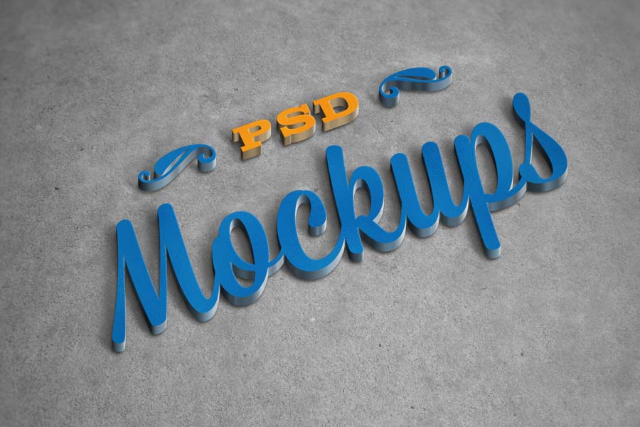 Detail Download Logo 3d Psd Mock Up Nomer 3