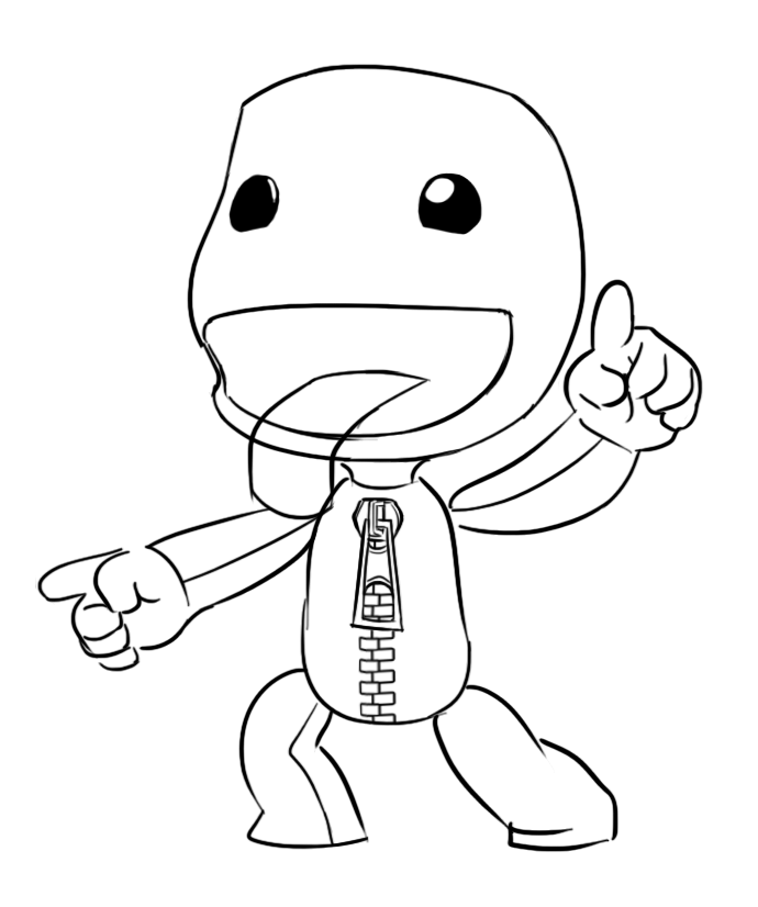 Detail Sackboy Drawing Nomer 4