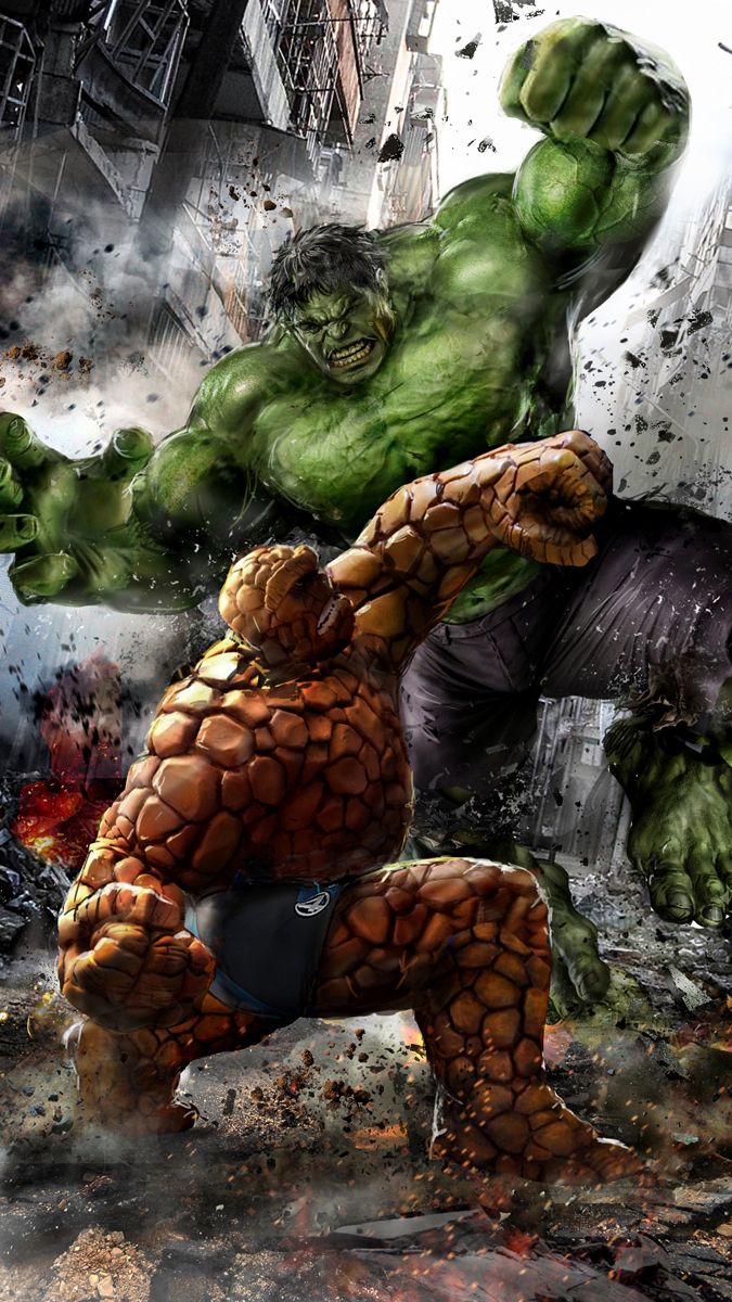 Detail The Thing Vs Hulk Nomer 6