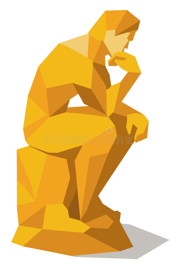 Detail Thinking Man Statue Clipart Nomer 2