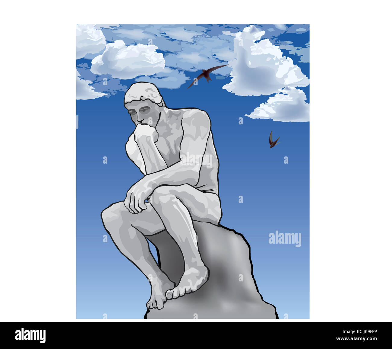 Detail Thinking Man Statue Clipart Nomer 37