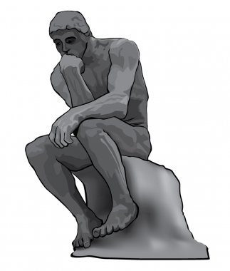 Detail Thinking Man Statue Clipart Nomer 45