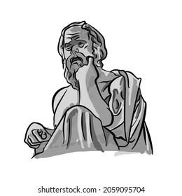 Detail Thinking Man Statue Clipart Nomer 47