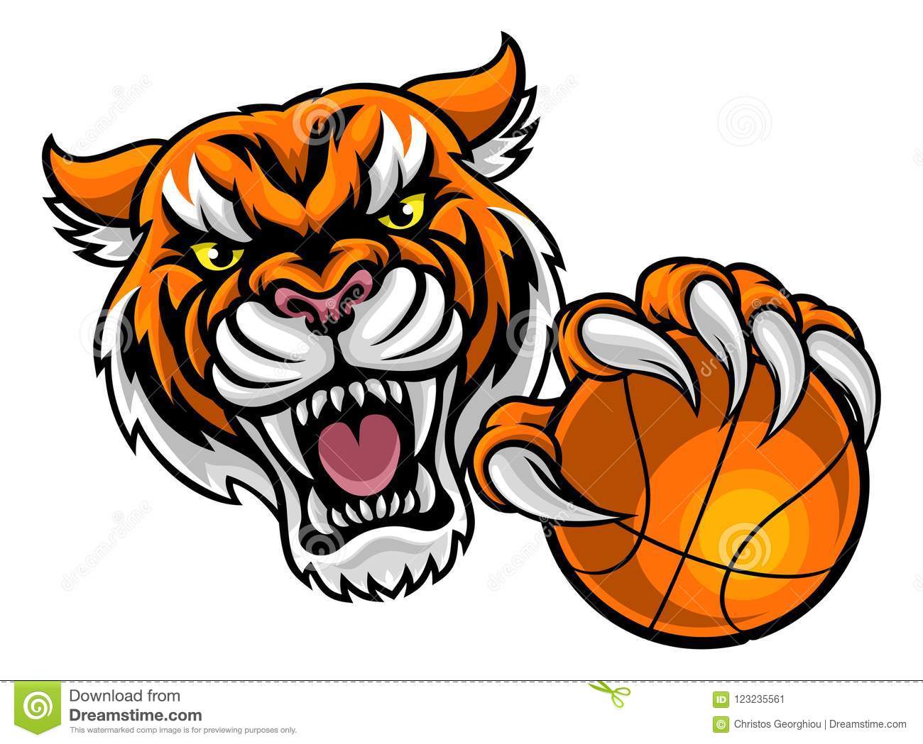 Tiger Basketball Clipart - KibrisPDR