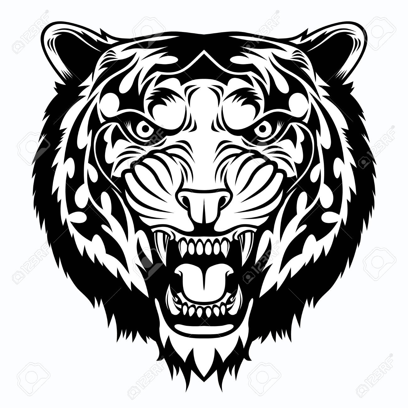 Detail Tiger Head Vector Png Nomer 54