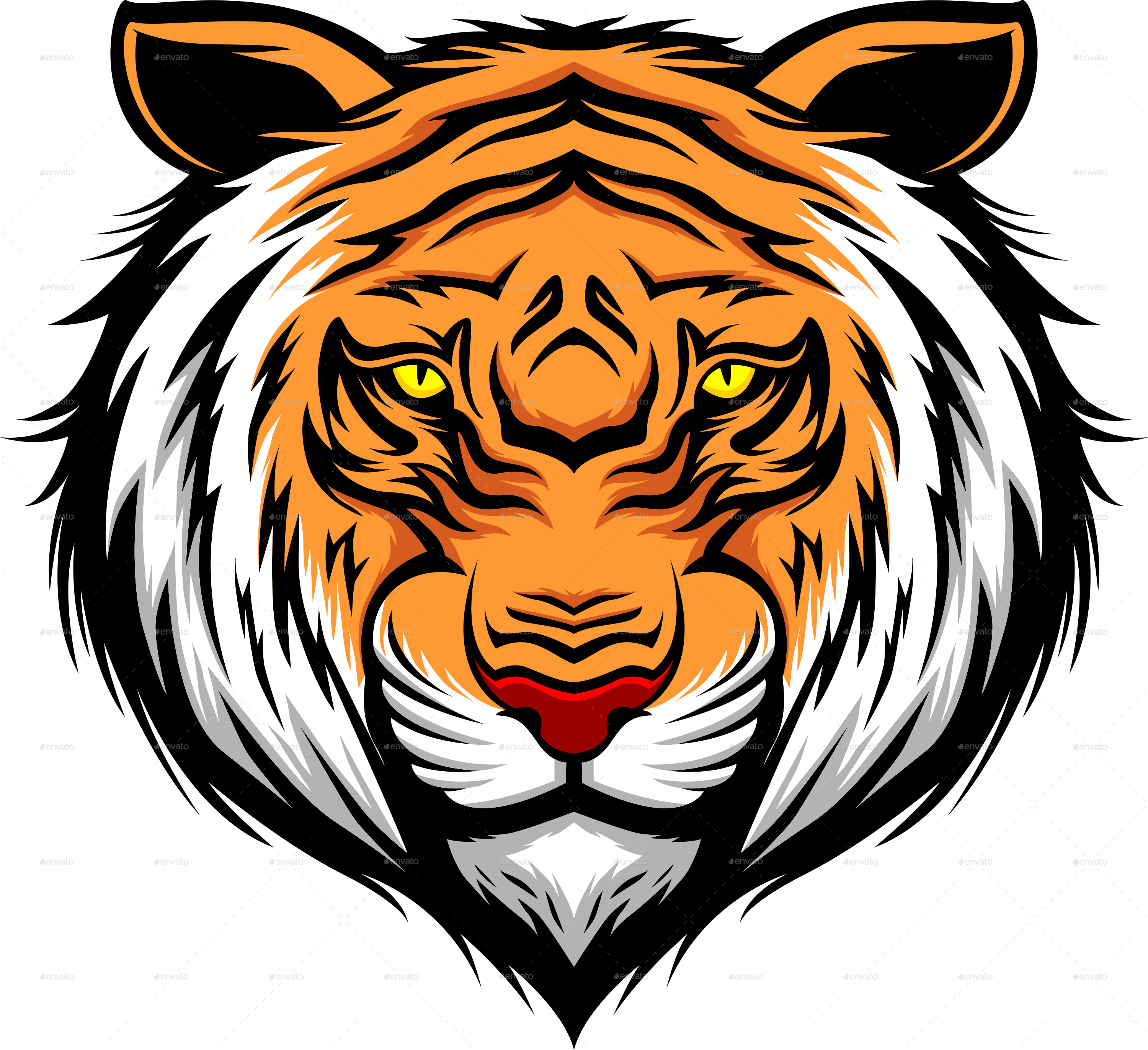 Detail Tiger Head Vector Png Nomer 7