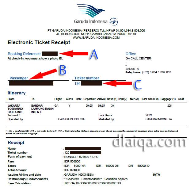 Detail Tiket Elektronik Pesawat Nomer 25