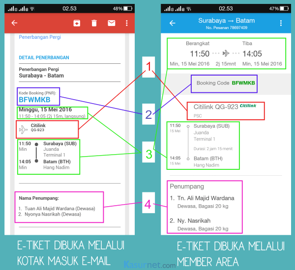 Detail Tiket Elektronik Pesawat Nomer 34