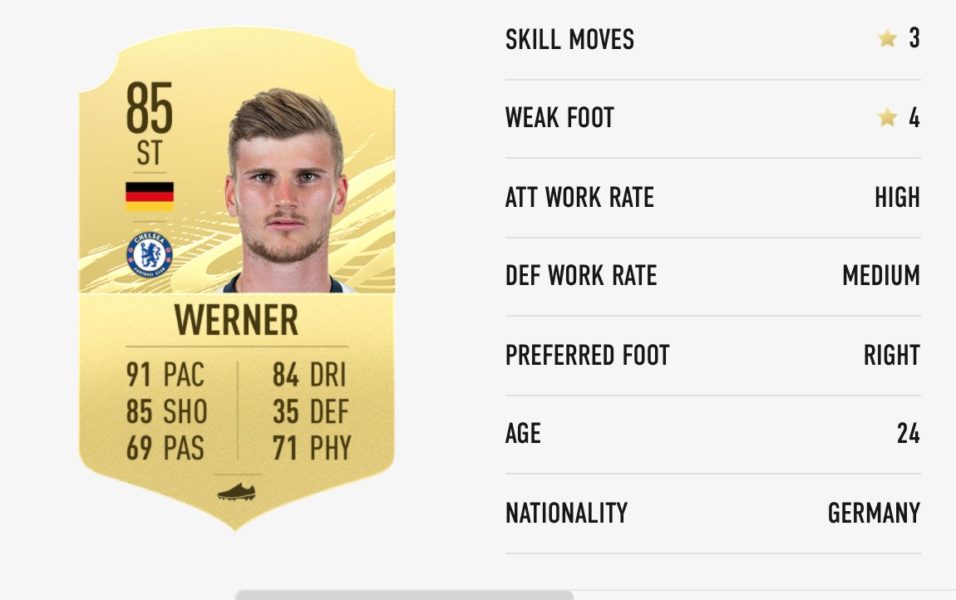 Detail Timo Werner Fifa 18 Nomer 30