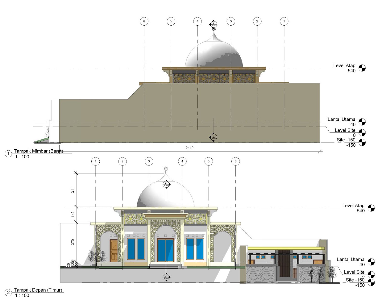 Detail Tinggi Mushola Gambar Kerja Nomer 11