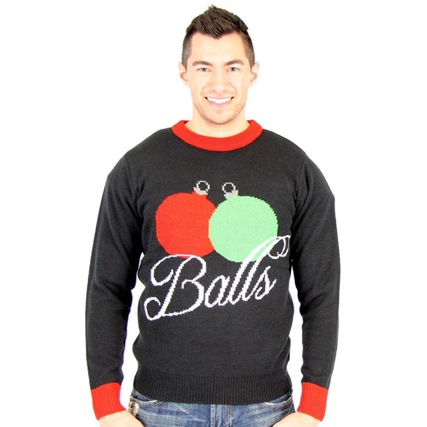 Detail Tinsel Ball Christmas Sweater Nomer 15