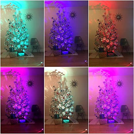 Detail Tinsel Christmas Tree With Color Wheel Nomer 2