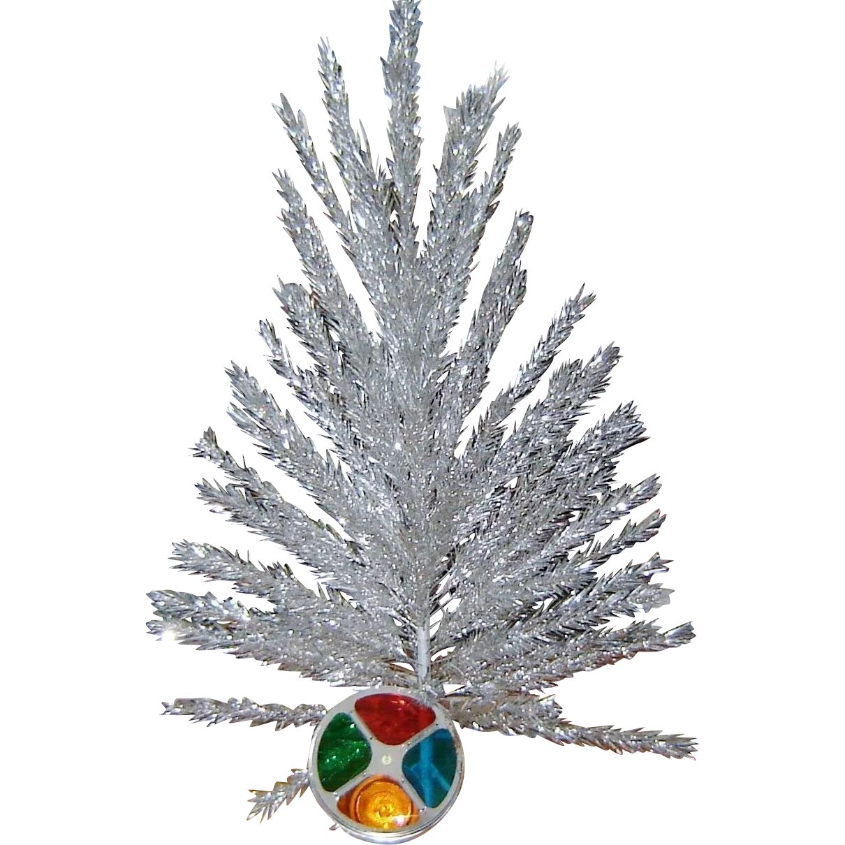 Detail Tinsel Christmas Tree With Color Wheel Nomer 5