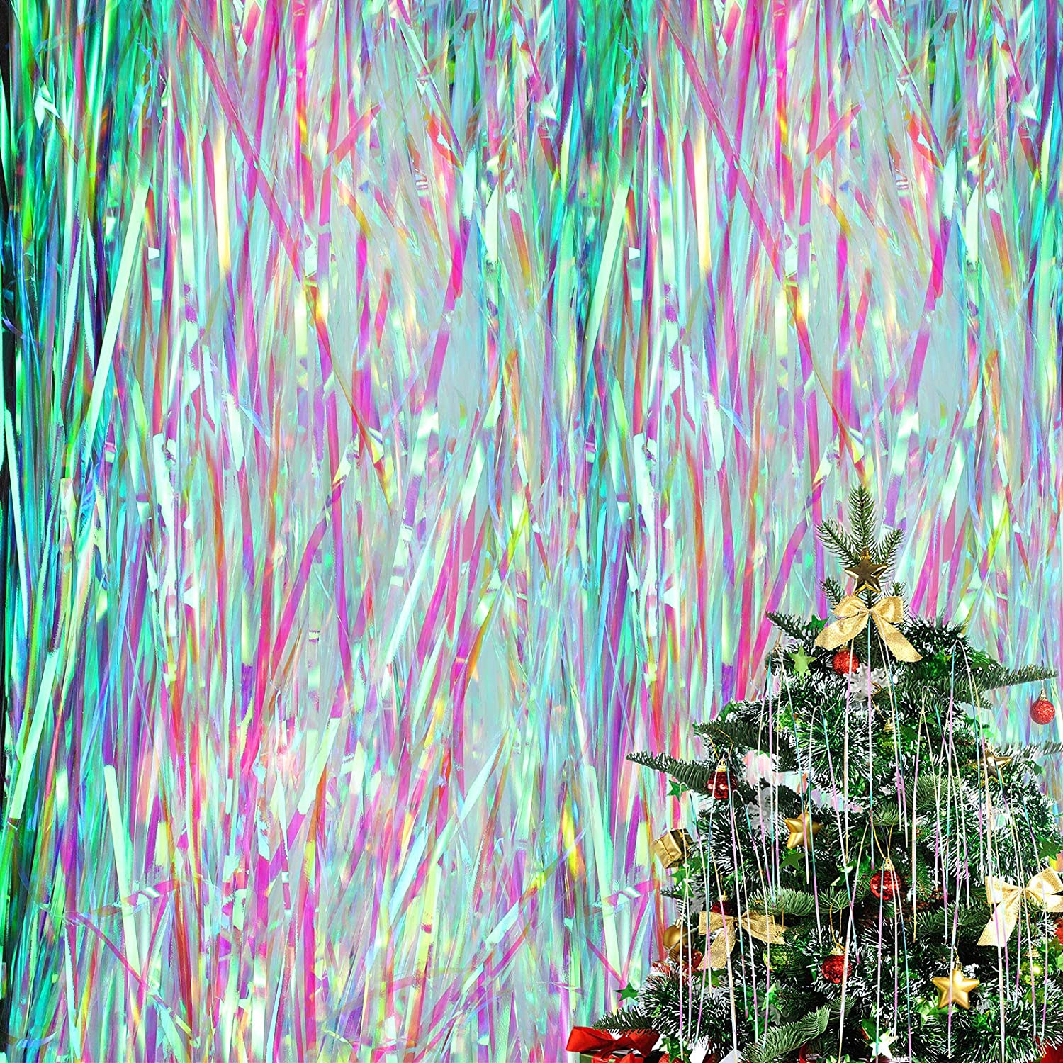 Detail Tinsel Icicles On Christmas Tree Nomer 43