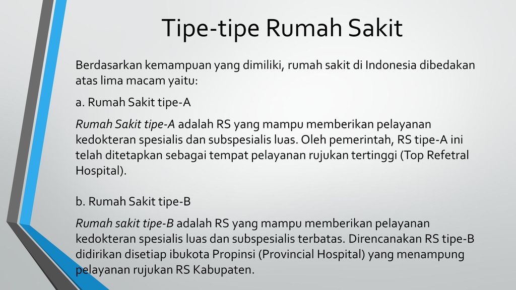 Tipe Tipe Rumah Sakit - KibrisPDR