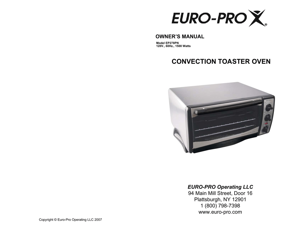 Detail Toaster Oven Euro Pro Nomer 34