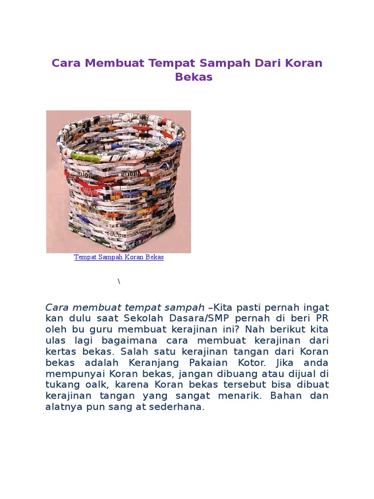 Detail Tong Sampah Dari Koran Nomer 35