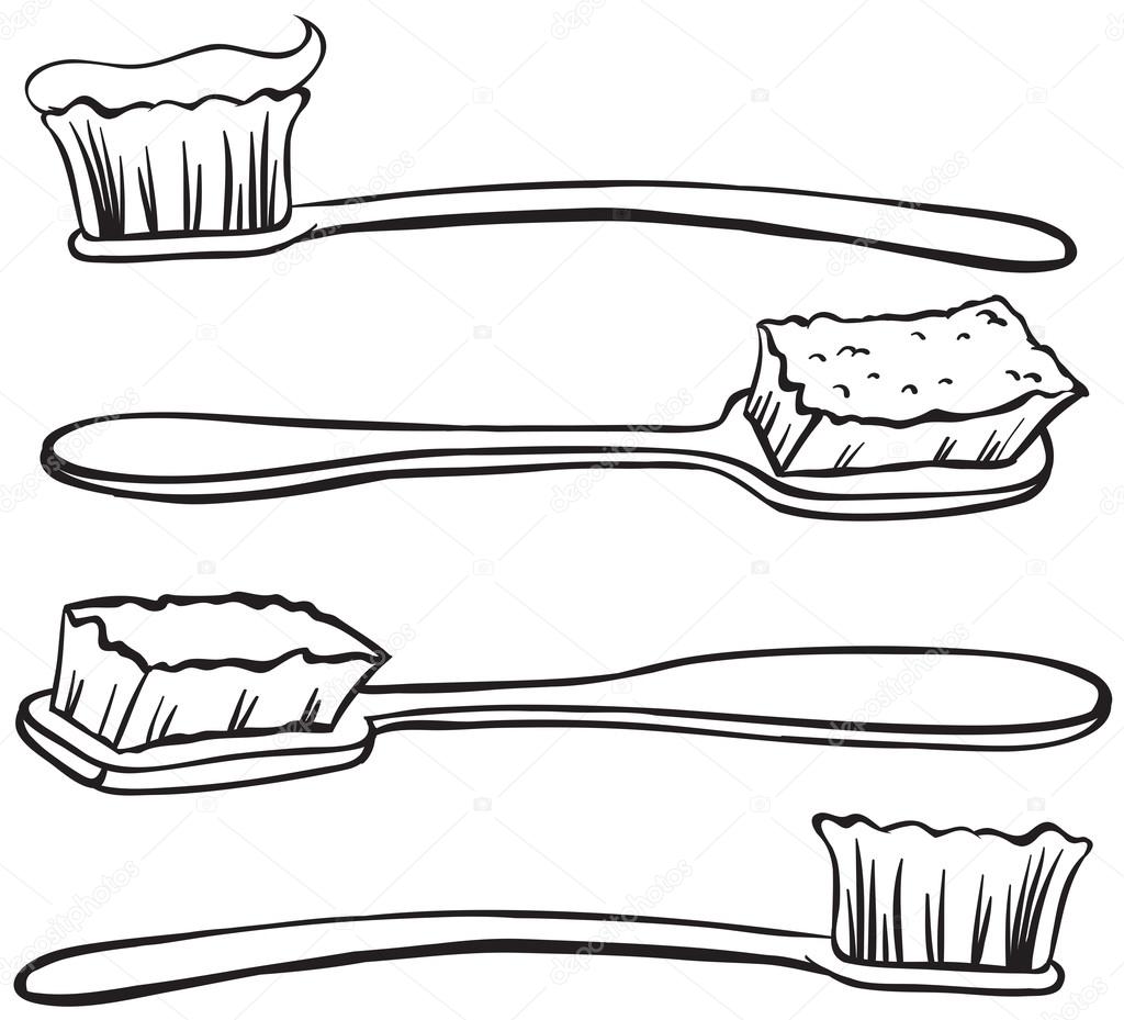 Detail Toothbrush Black And White Clipart Nomer 40