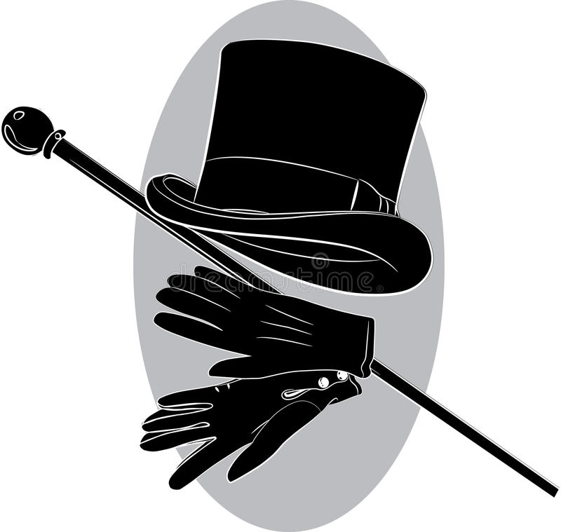 Detail Top Hat And Cane Clipart Nomer 10