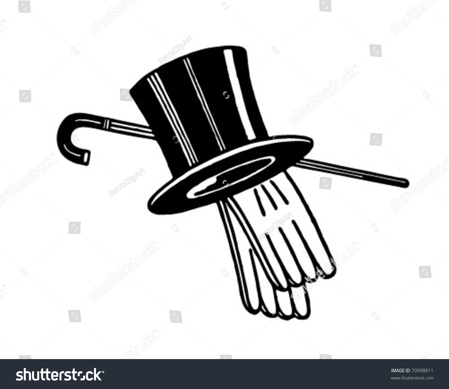 Detail Top Hat And Cane Clipart Nomer 5