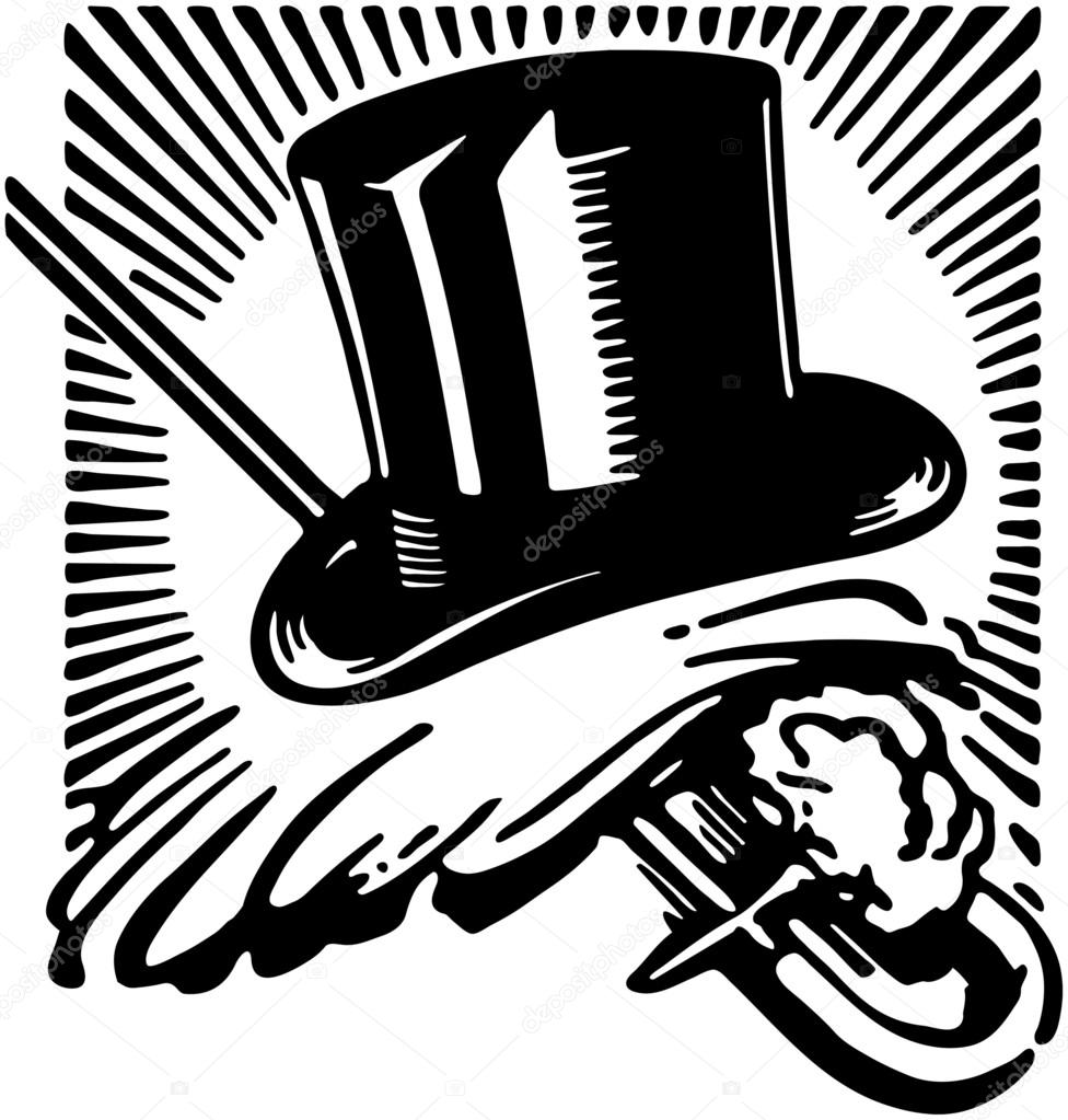 Detail Top Hat And Cane Clipart Nomer 30