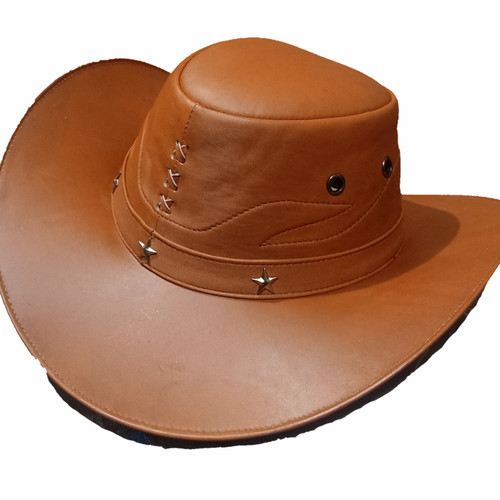 Detail Topi Cowboy Kulit Asli Nomer 13