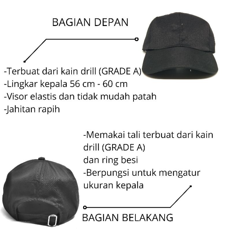 Detail Topi Hitam Polos Depan Belakang Nomer 30