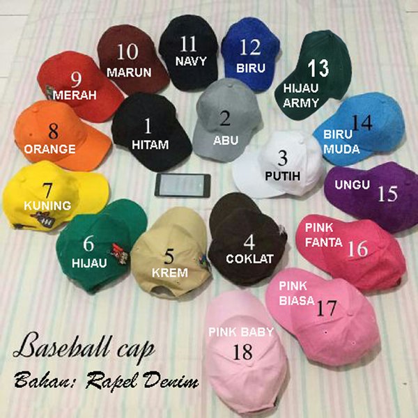 Detail Topi Warna Warni Nomer 38