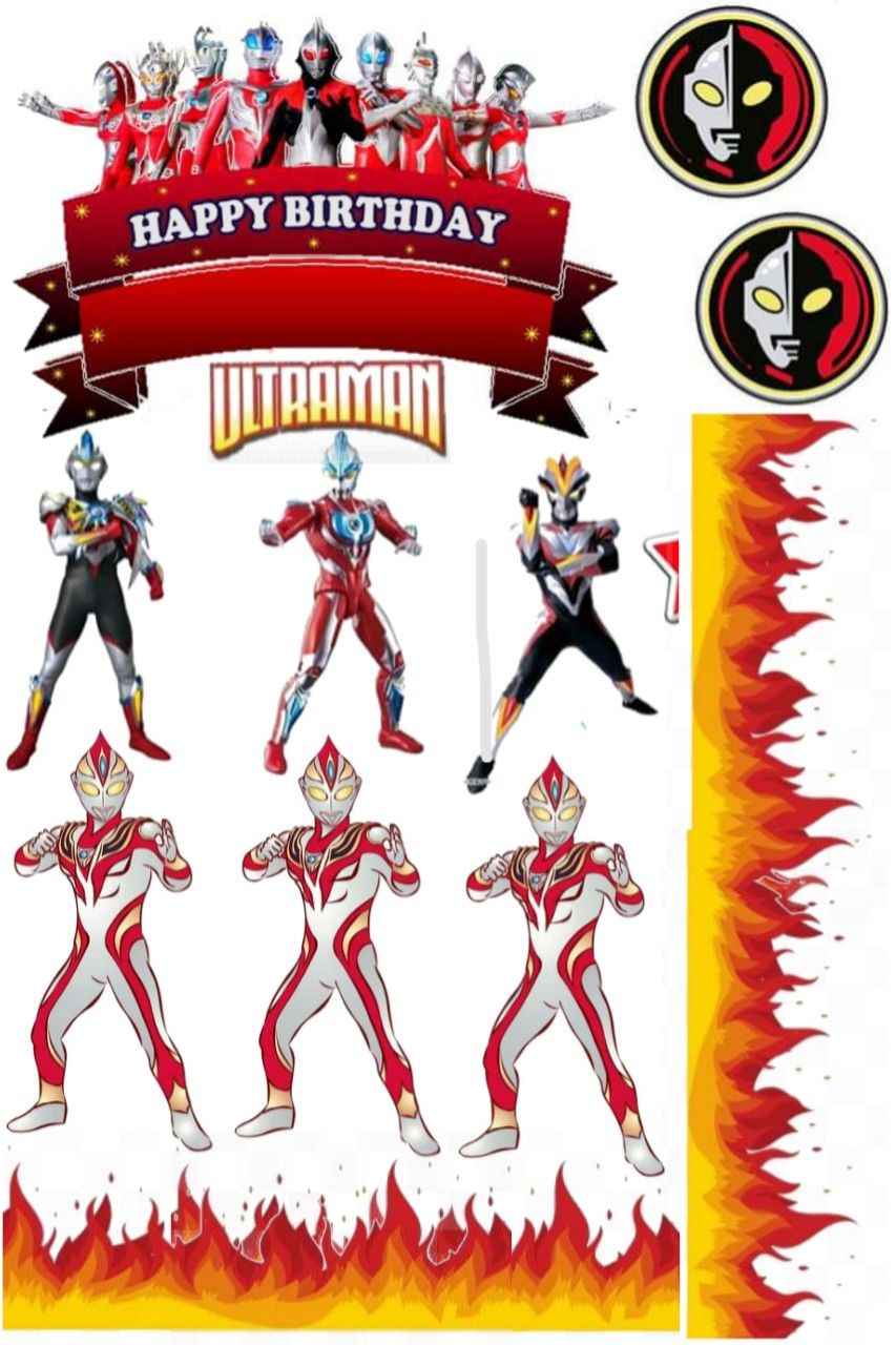 Detail Topper Happy Birthday Ultraman Nomer 3