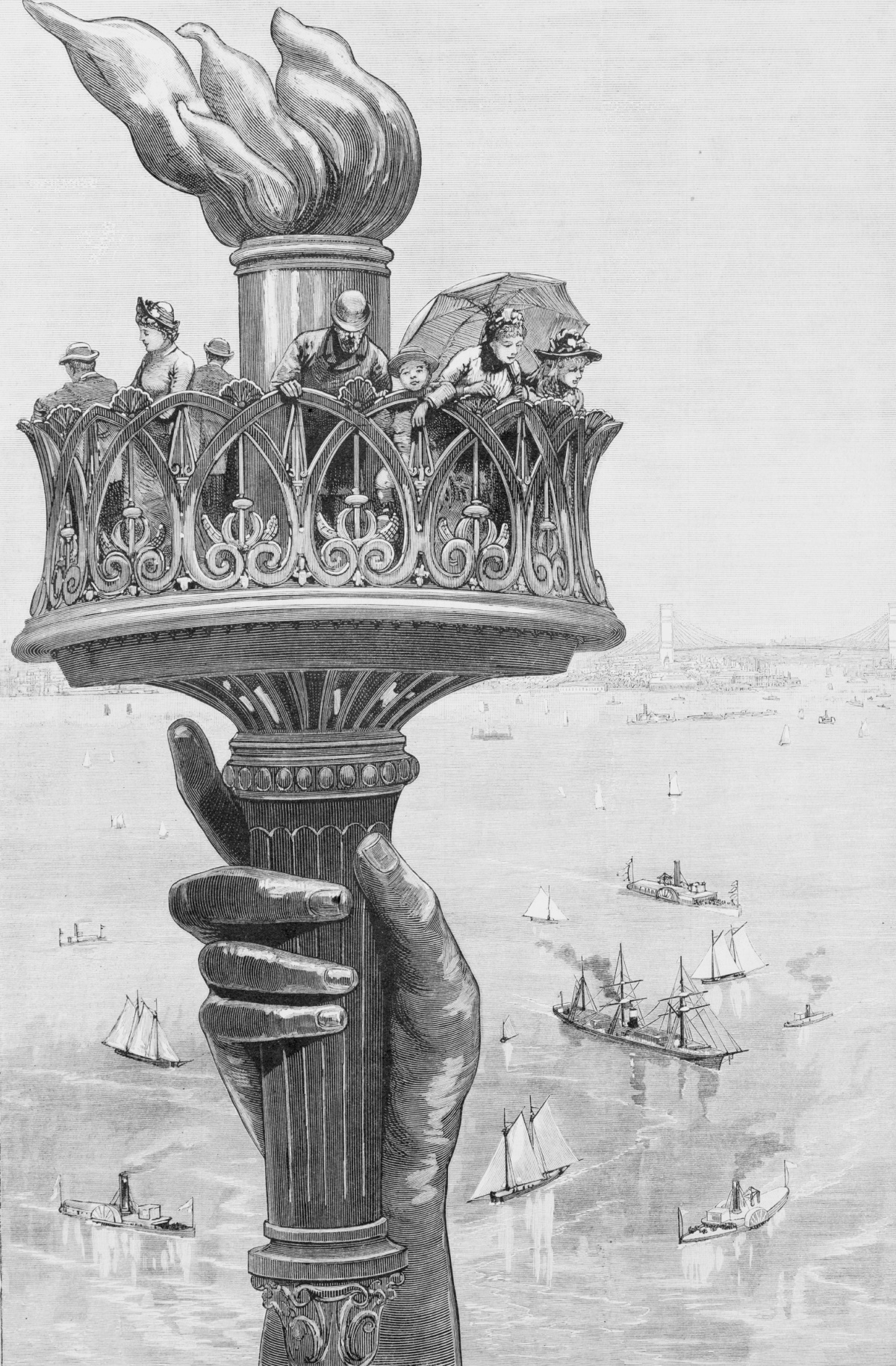 Detail Torch Balcony Statue Of Liberty Nomer 27