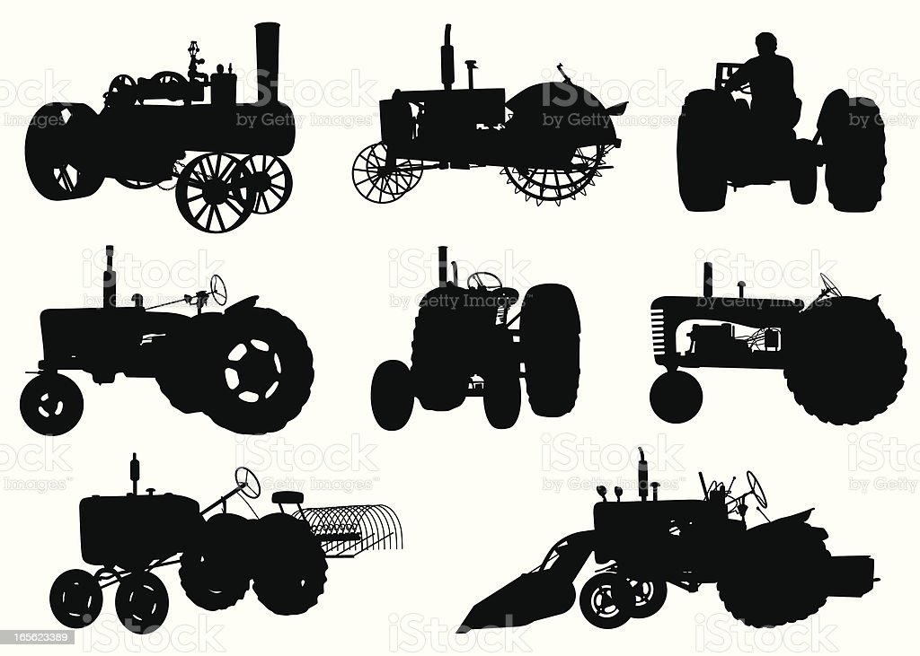 Detail Tractor Silhouette Clip Art Nomer 20