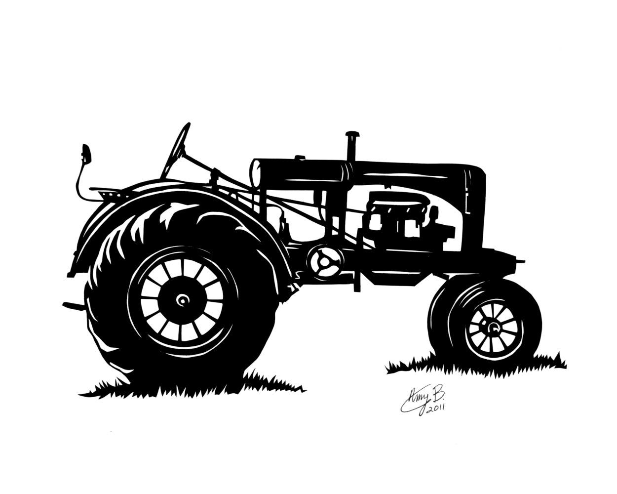 Detail Tractor Silhouette Clip Art Nomer 21