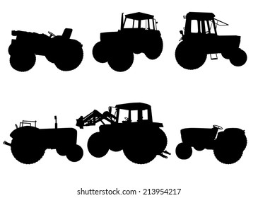 Detail Tractor Silhouette Clip Art Nomer 32