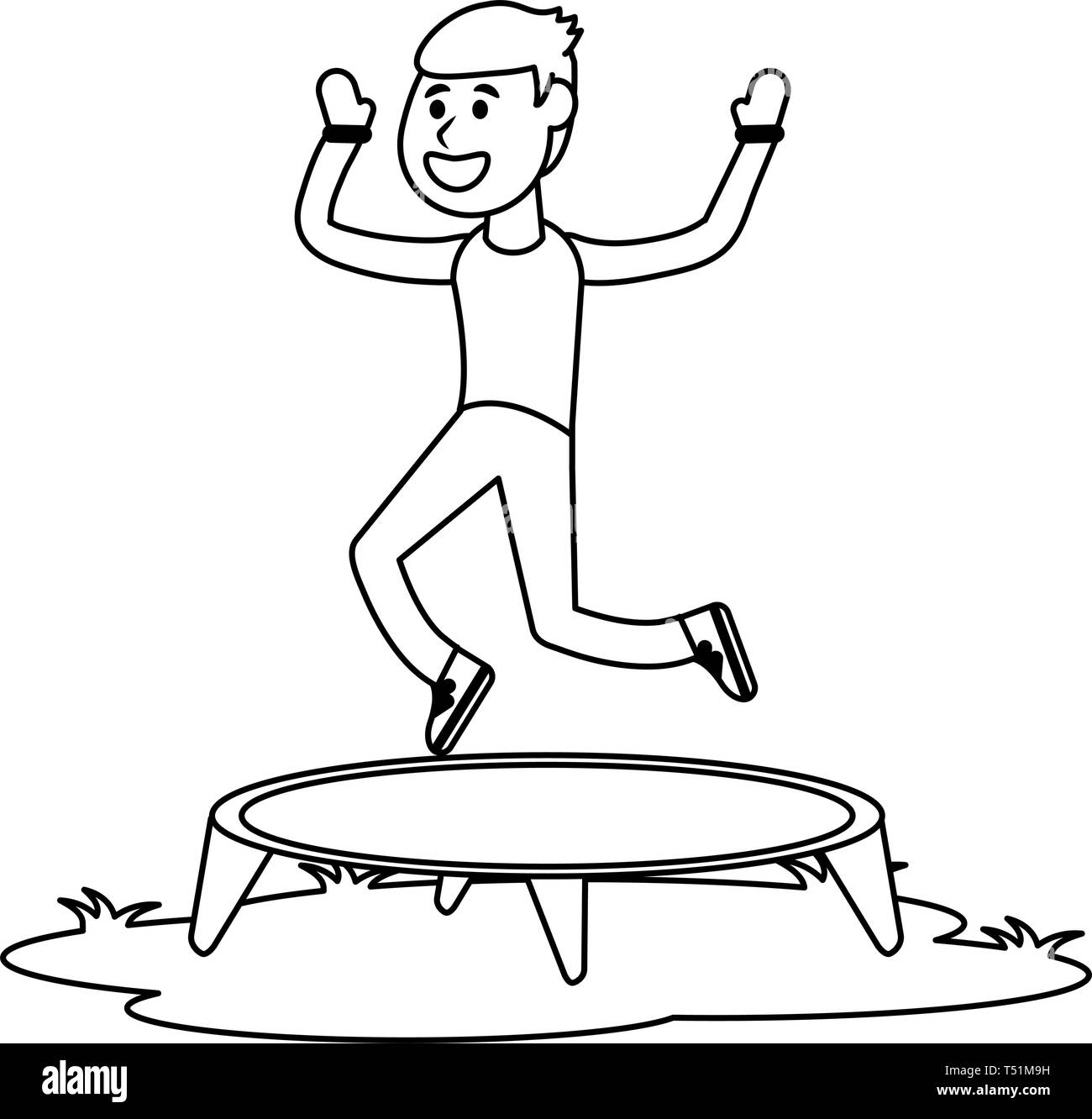 Detail Trampoline Clipart Black And White Nomer 17