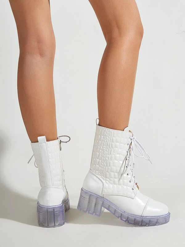 Detail Transparent Combat Boots Nomer 43