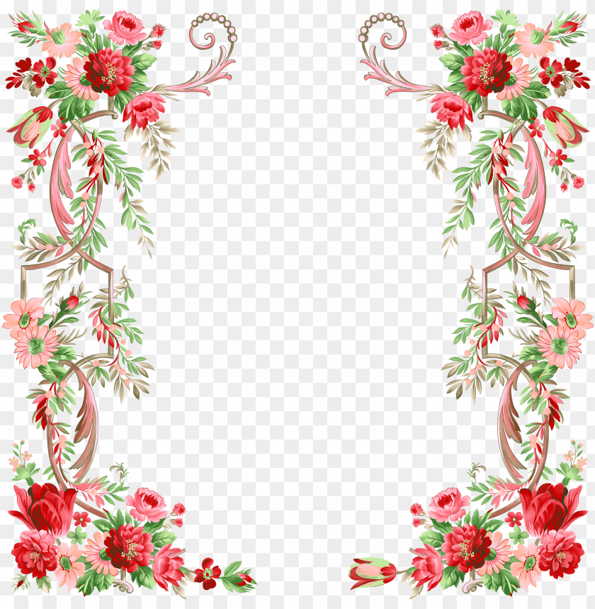 Detail Transparent Flower Border Png Nomer 48