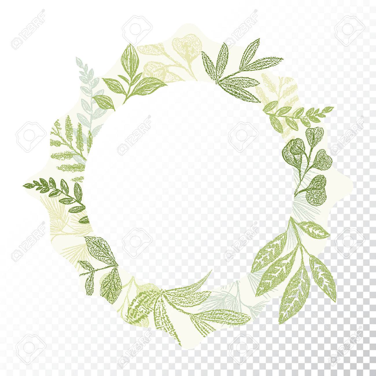 Detail Transparent Greenery Border Nomer 45