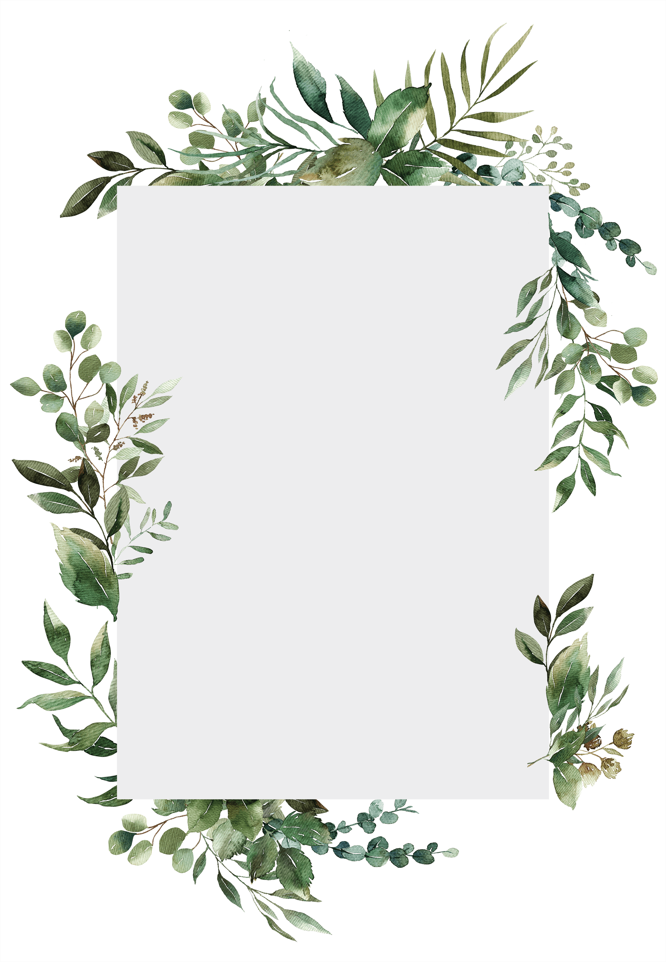 Detail Transparent Greenery Border Koleksi Nomer 7